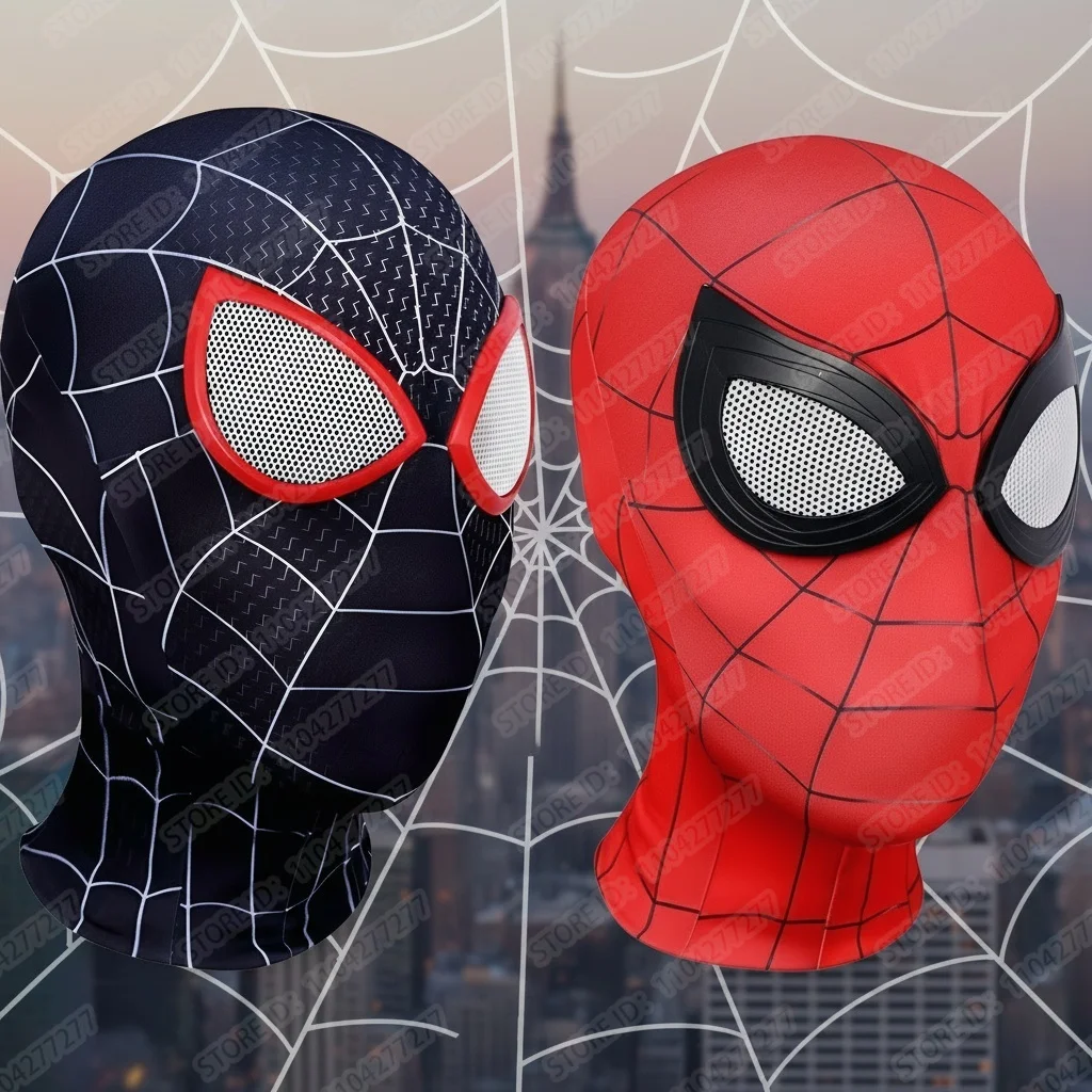 Superheld Spider Man Masken Miles Morales SpiderMan Cosplay Maske für Jungen Mädchen Karneval Halloween Erwachsene Cosplay Kostüm Requisiten