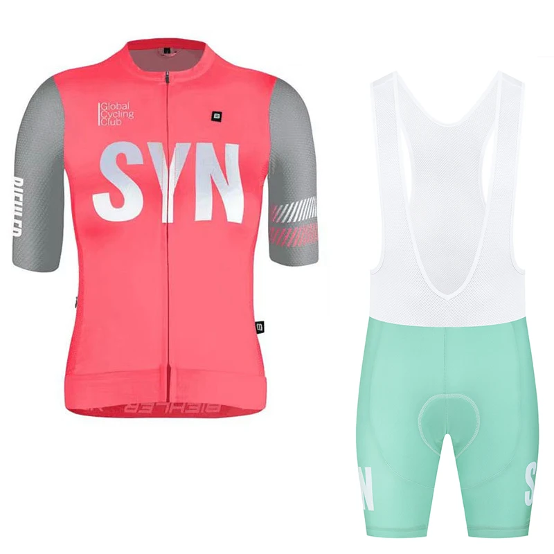 SYN الرجال ركوب الدراجات مريلة ركوب الدراجات جيرسي الصيف الطريق دراجة ركوب الدراجات مجموعة قصيرة MTB دراجة ركوب الدراجات قميص رياضي #4