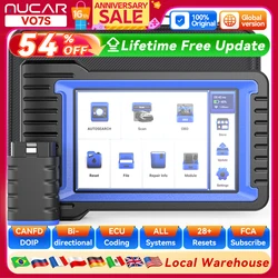 MUCAR VO7S Automotive Diagnostic Tool Bi directional Scan Tool Obd2 Scanner ECU Coding 28 Resets Full System Life Free CANFD FCA