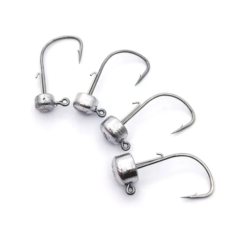 5pcs Fishing Lure NED Jig Head Hook Strong Anti Falling Off Auxiliary Stand Hooks Mandarin Fish Lead Bass Worm Fishhook