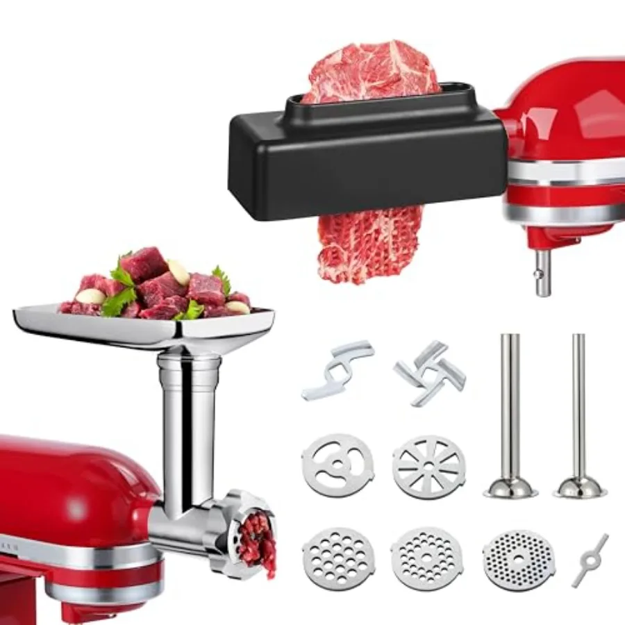 

Meat Grinder Attachment and Meat Tenderizer Stapler Tool Compatible with All Kitchen Aid Stand Mixer Models Food Processing Acc