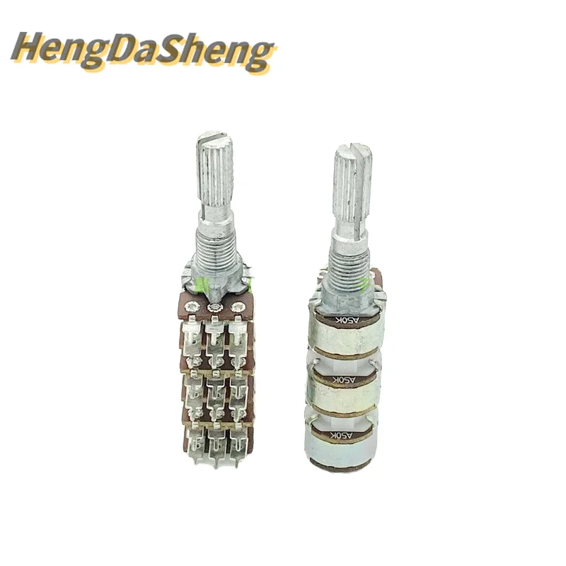 2Pcs/Lot 12 Six-link A50K B50K*6 6-Gang Multi-channel Power Audio Volume Discharge Potentiometer Shaft Length 20MM