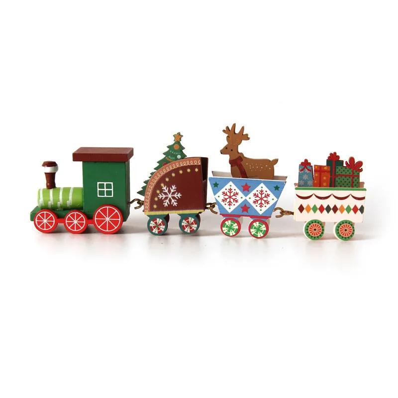 Christmas Train Merry Christmas Decorations ForHome Cristmas Wooden Ornament Xmas Navidad Noel Gifts NewYear Tabletop Decoration