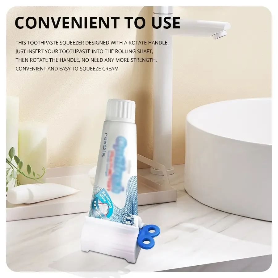 1 Pc Rolling Tube Toothpaste Squeezer Toothpaste Tools Seat Holder Stand Rotate Toothpaste Dispenser for Bathroom