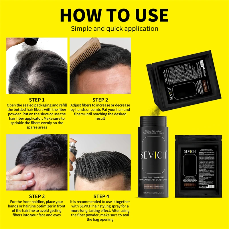 100g Haarbaufasern Keratin Haarfasern Pulver Instant Haarfaserspray Nachfüllbeutel Glatze Verlängerung Pflege Verdickungsprodukt