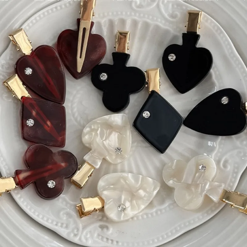 

4pcs Playful Card Suit Hair Clips Women Adorable Vibrant Hues Trendy Accessories Stylish Delicate Headwear Daily Casual Outfits