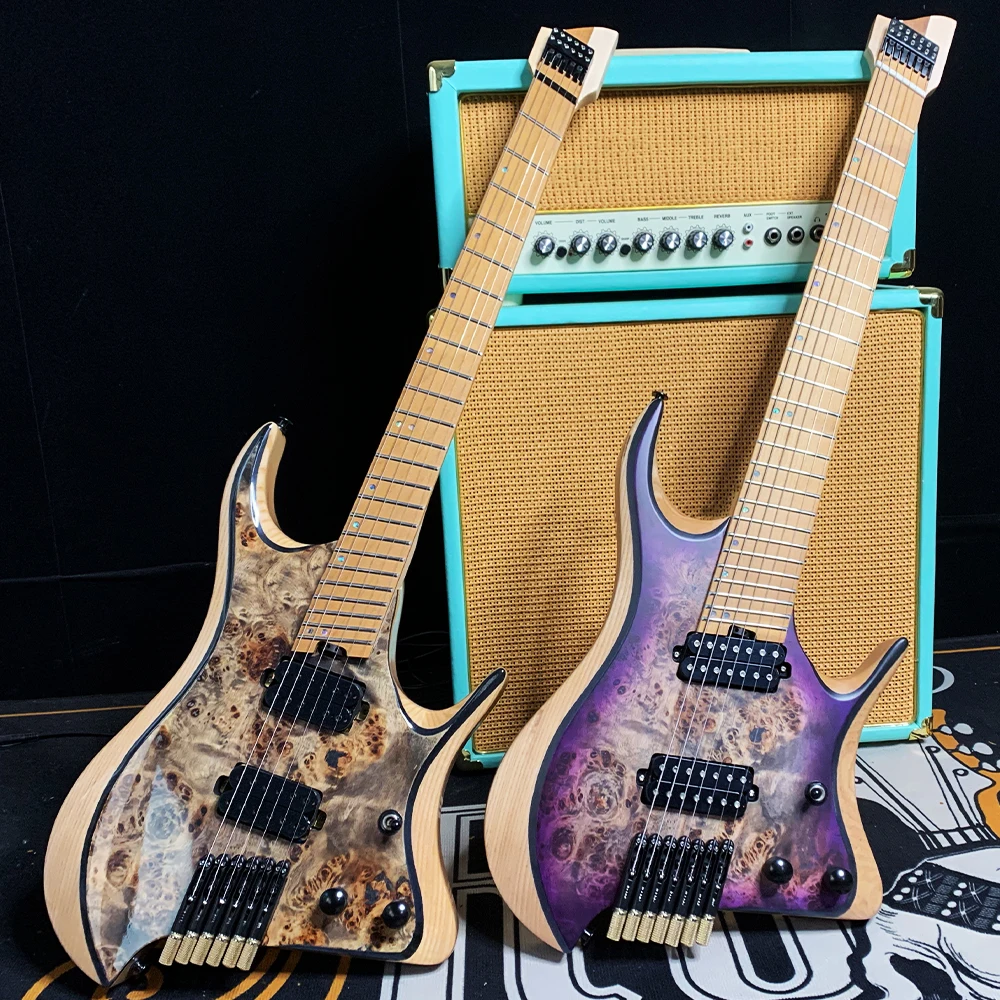 

Personalized Headless 7Strings Electric Guitar Matte ASH Body 24Frets