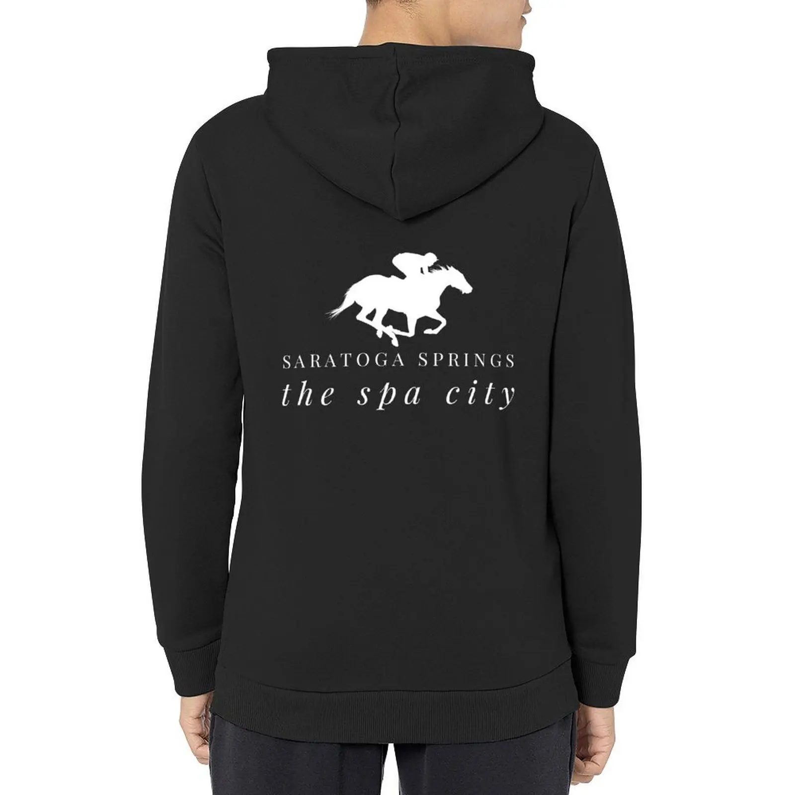 

Saratoga Springs New York Horse Racing Jockey Hoodie men's winter sweater korean style clothes men's coat men's oversize hoodie