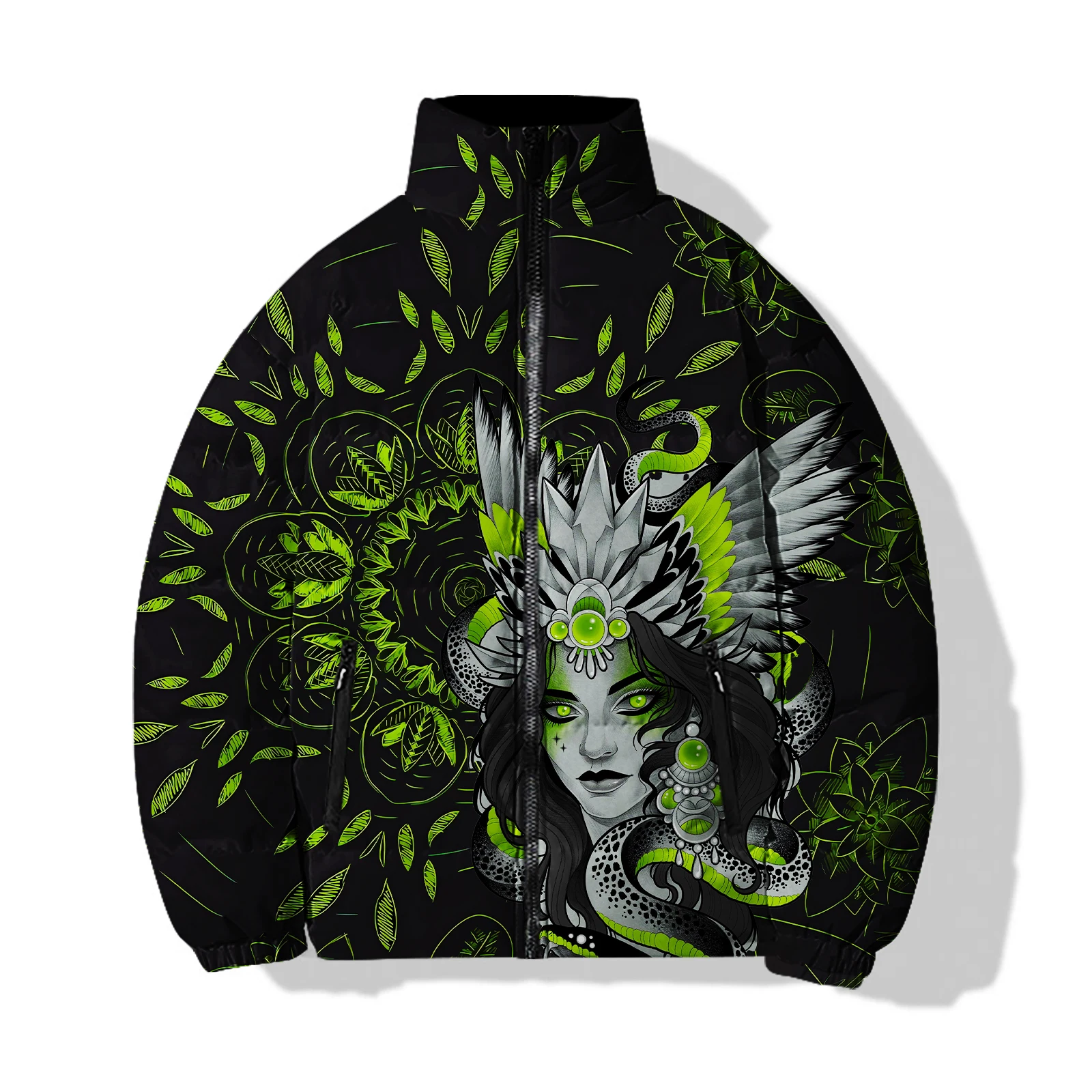 Göttin Jacken Mann Mode Sweatshirts Hexe Parkas 3D-Druck neu in Daunen mänteln coole Schönheit anständige Winter Herren Jacken