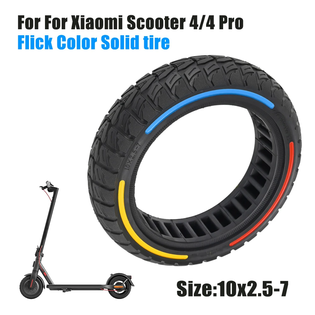 

10x2.5-7 Electric Scooter Solid Tire Replacement for Xiaomi Scooter 4 / 4pro Puncture-Resistant Explosion-Proof Rubber Tyres