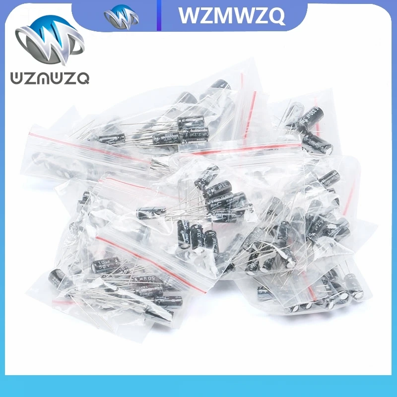 120 Buah 12 Kit Nilai 1UF-470UF Paket Kapasitor Elektrolit 1UF 2.2UF 3.3UF 4.7UF 10UF 22UF 33UF 47UF 100UF 220UF