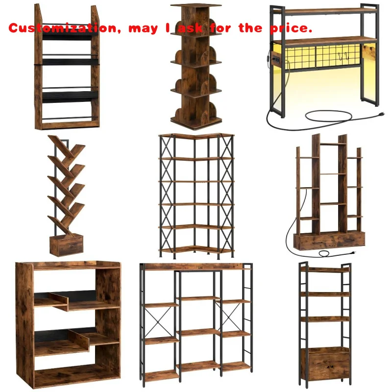 

На заказ. Книжный шкаф и книжная полка в индустриальном стиле, винтажная полка для хранения книг HOOBRO, антикварный органайзер для книг C