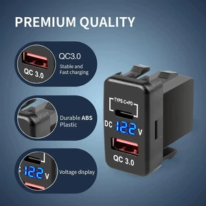 Soket Pengisi Daya Mobil USB Pengisian Cepat 3.0 & PD Adaptor Stopkontak Port USB C untuk Kendaraan Toyota 12V/24V 10 penjualan terbaik nissan versa hot wheels - №