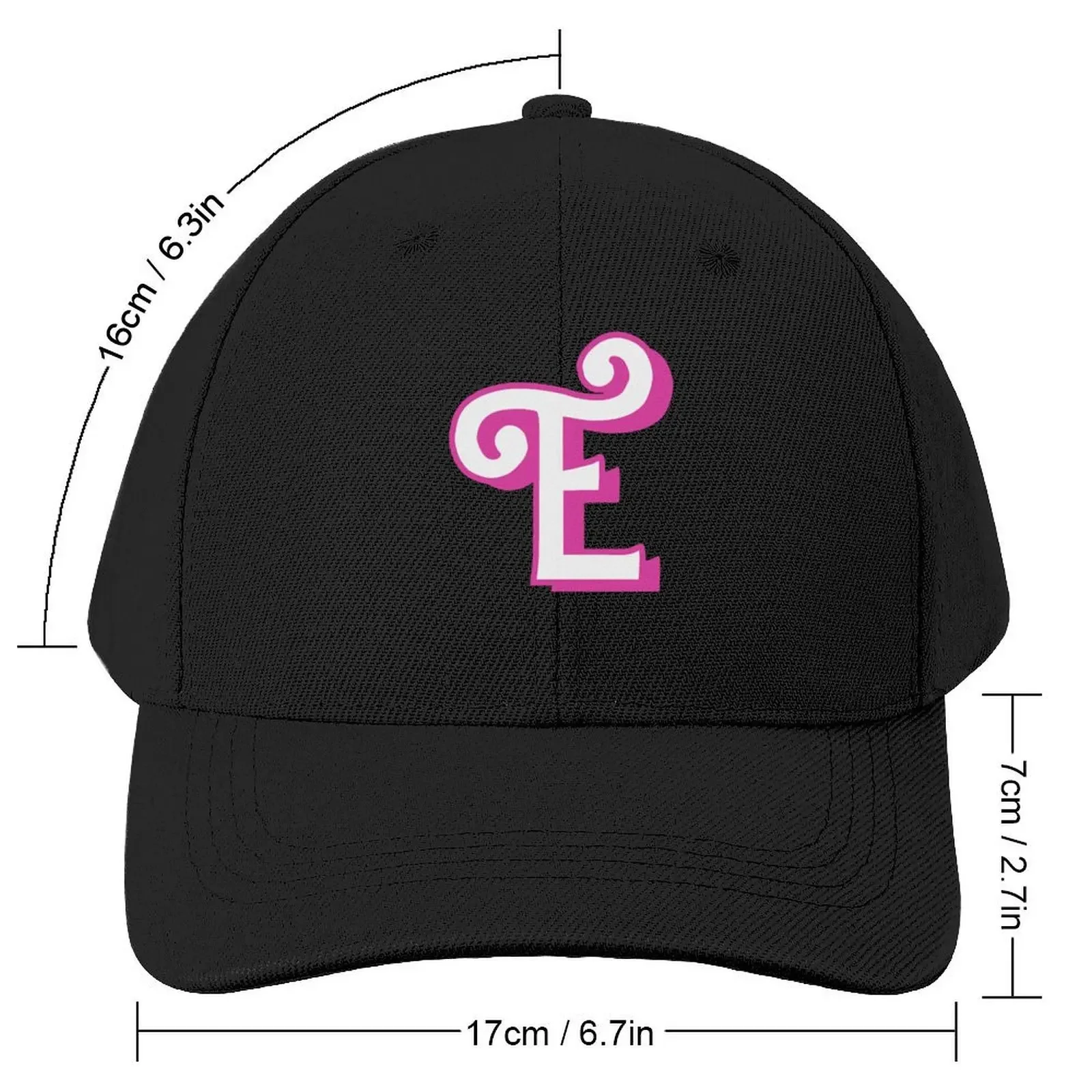 Bubble Pink Letter E - Monogram - Initial - Alphabet Baseball Cap fashionable Mountaineering Snap Back Hat For Men Women's