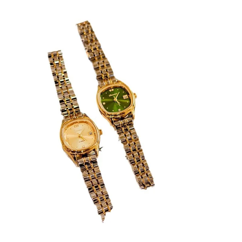 New Square Steel Band Calendar Vintage Watch, Antique Watch, Women'S Trendy Watch, Women'S Wristwatch, Unique Watch.