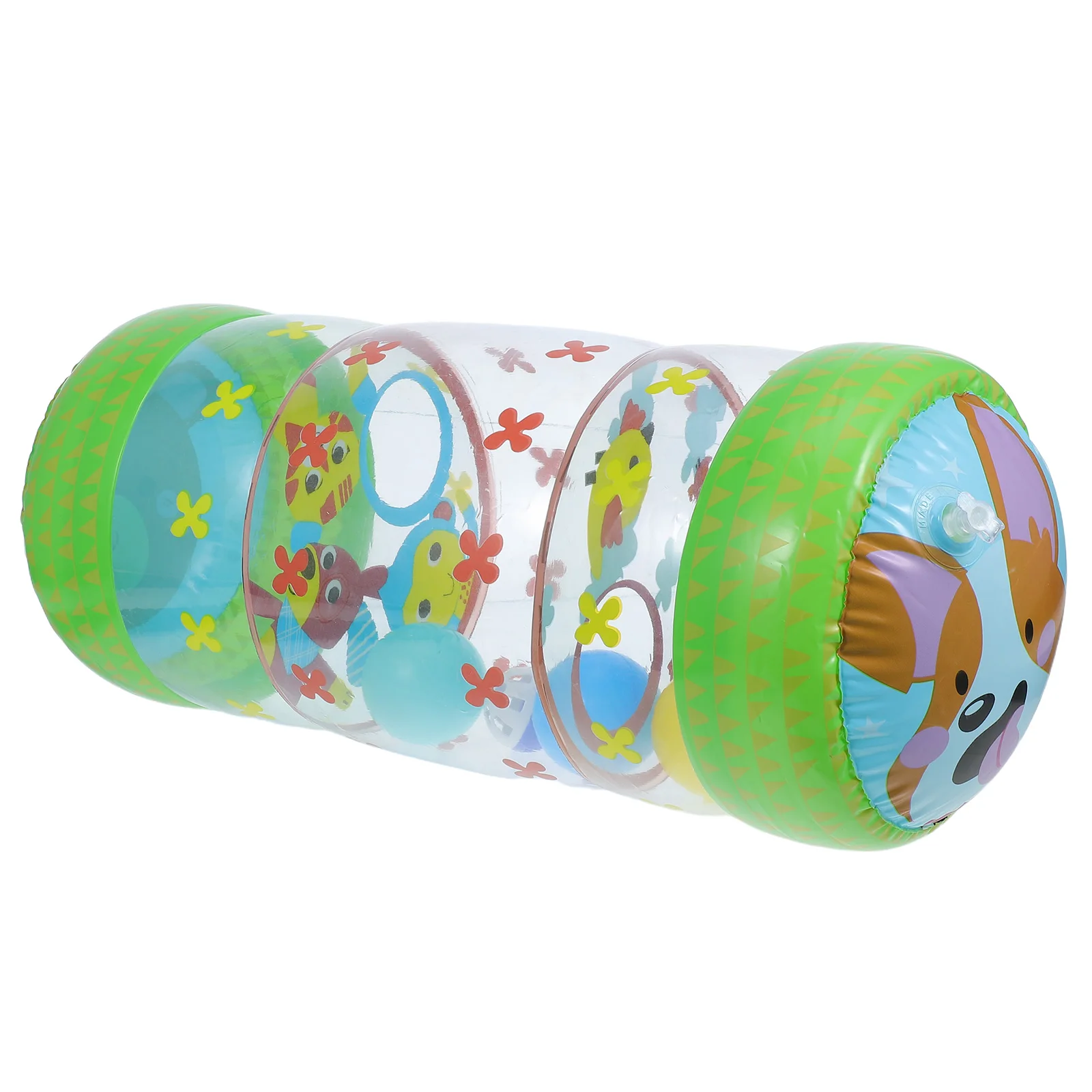

Colorful Inflatable Baby Crawling Roller Rattle Ball Sensory Development For Infants Toddlers Observation Window Easy Inflation