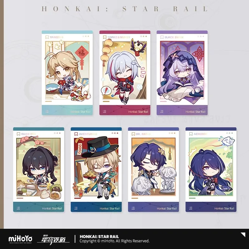 

Официальный miHoYo Honkai: StarRail, новогодняя серия поздравлений, набор бумажных карточек, оригинальные аксессуары для игр в стиле аниме, украшение