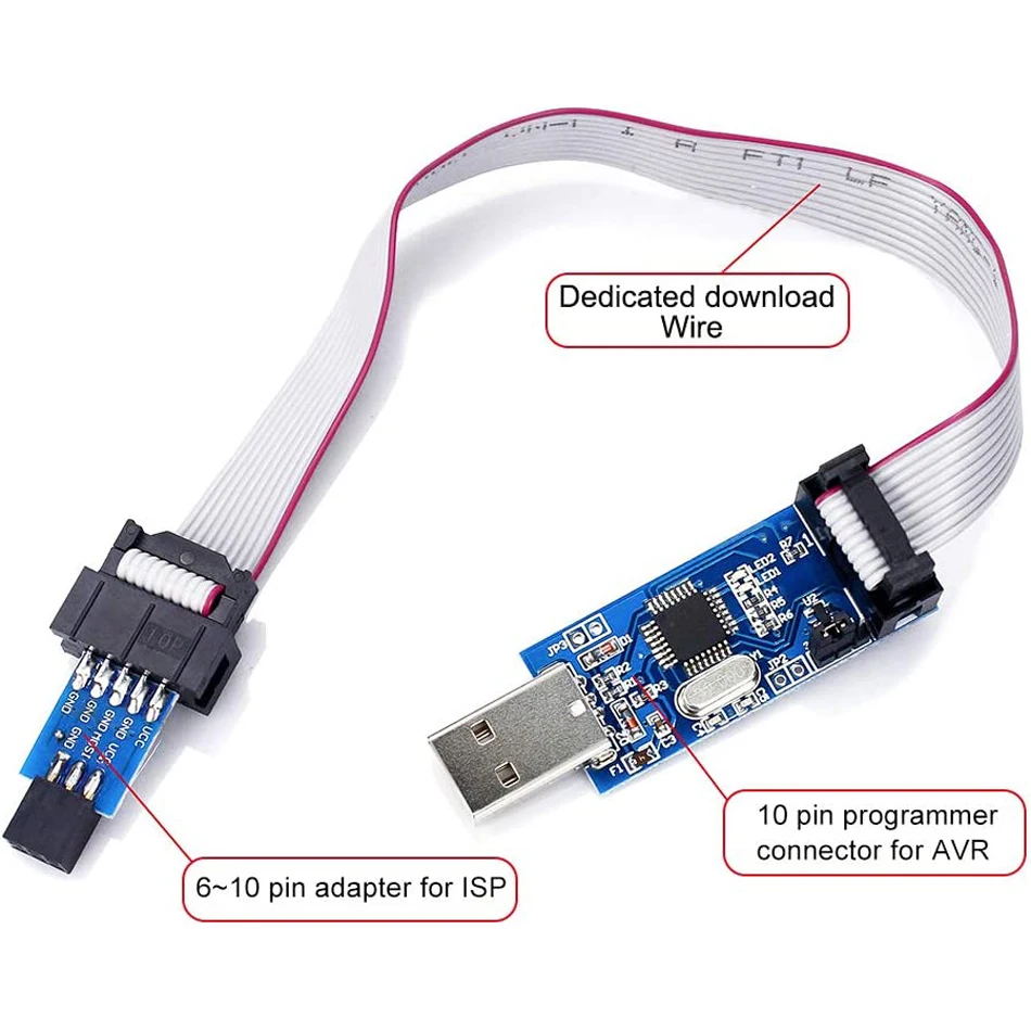 Downloader Programmer for USBASP USBISP AVR Programmer USB ISP USB ASP ATMEGA8 ATMEGA128 Support Win7 64