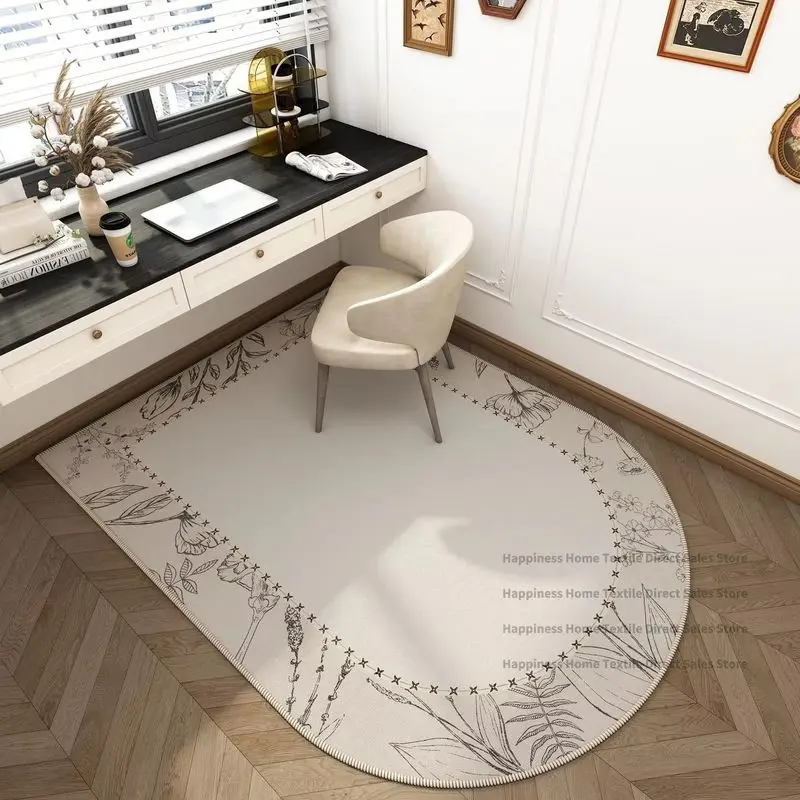 VIKAMA Grey Solid Arch Rug Chair Mat Durable Non Slip Office Machine Washable Mat Hard Floor Chair Mat Premium Home Decor