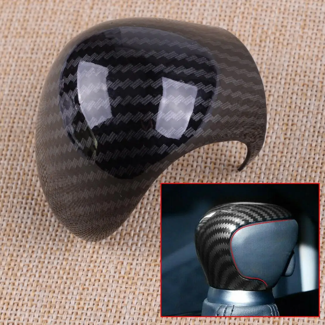 

Внутренняя текстура из углеродного волокна, ручка рычага переключения передач, накладка, подходит для Toyota C-HR CHR 2016-2019