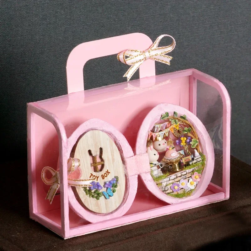 Rabbit House Walnut Seed Handmade Diy Cottage Girl Educational Model Children's Toys To Give Birthday Gifts