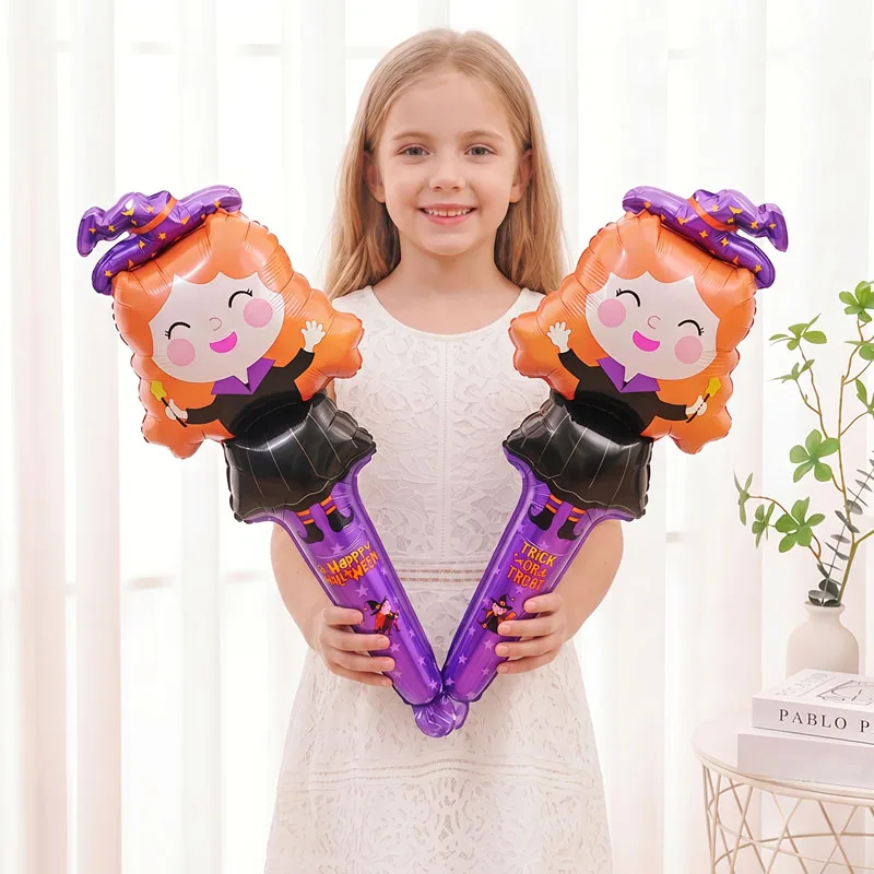 22-teiliges Halloween-Set mit Handballons aus Folie, Partyzubehör für Kinder & Foto-Requisiten, Festliche Dekorationen für Geburtstag & Halloween-Party – Detail 3