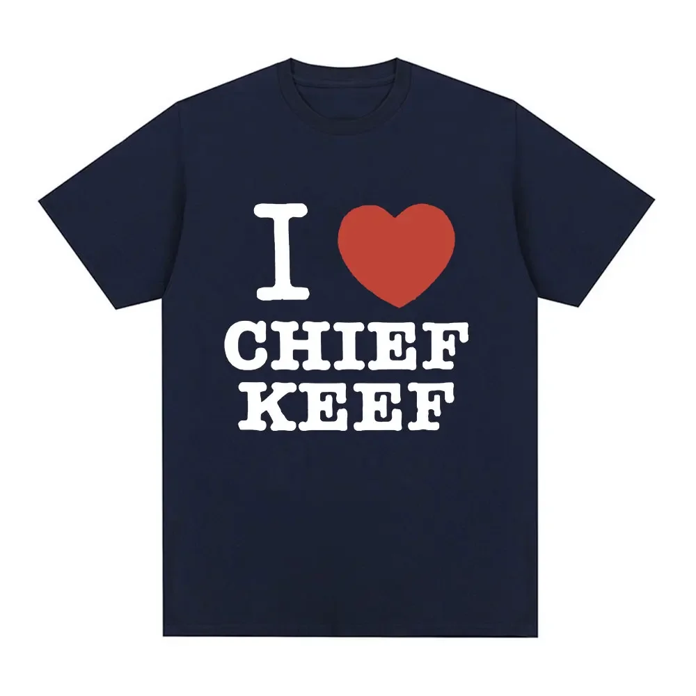 I Love Chief Keef T Shirt Men\'s Fashion Casual Short Sleeve T-shirt Vintage Gothic Oversized Cotton T-shirts Hip Hop Streetwear