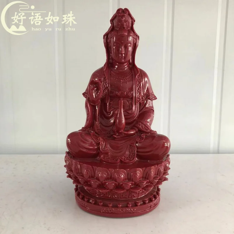 Wholesale Cinnabar Purple Gold Sand Home Living Room Temple Ornaments Guanyin Bodhisattva/ Statue Desktop Buddha Worship D