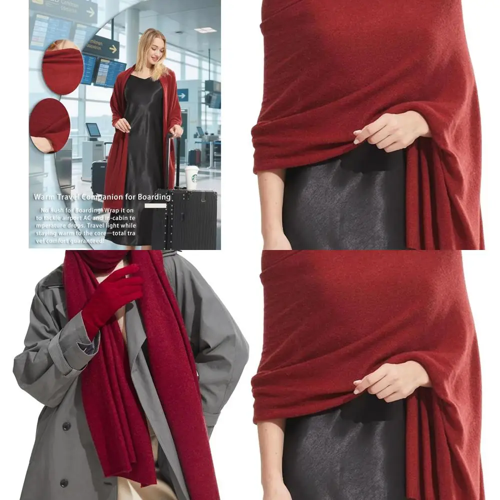 

Женская шаль и накидка из смеси кашемира премиум-класса — сезонный дорожный шарф из пашмины и большое шерстяное одеяло