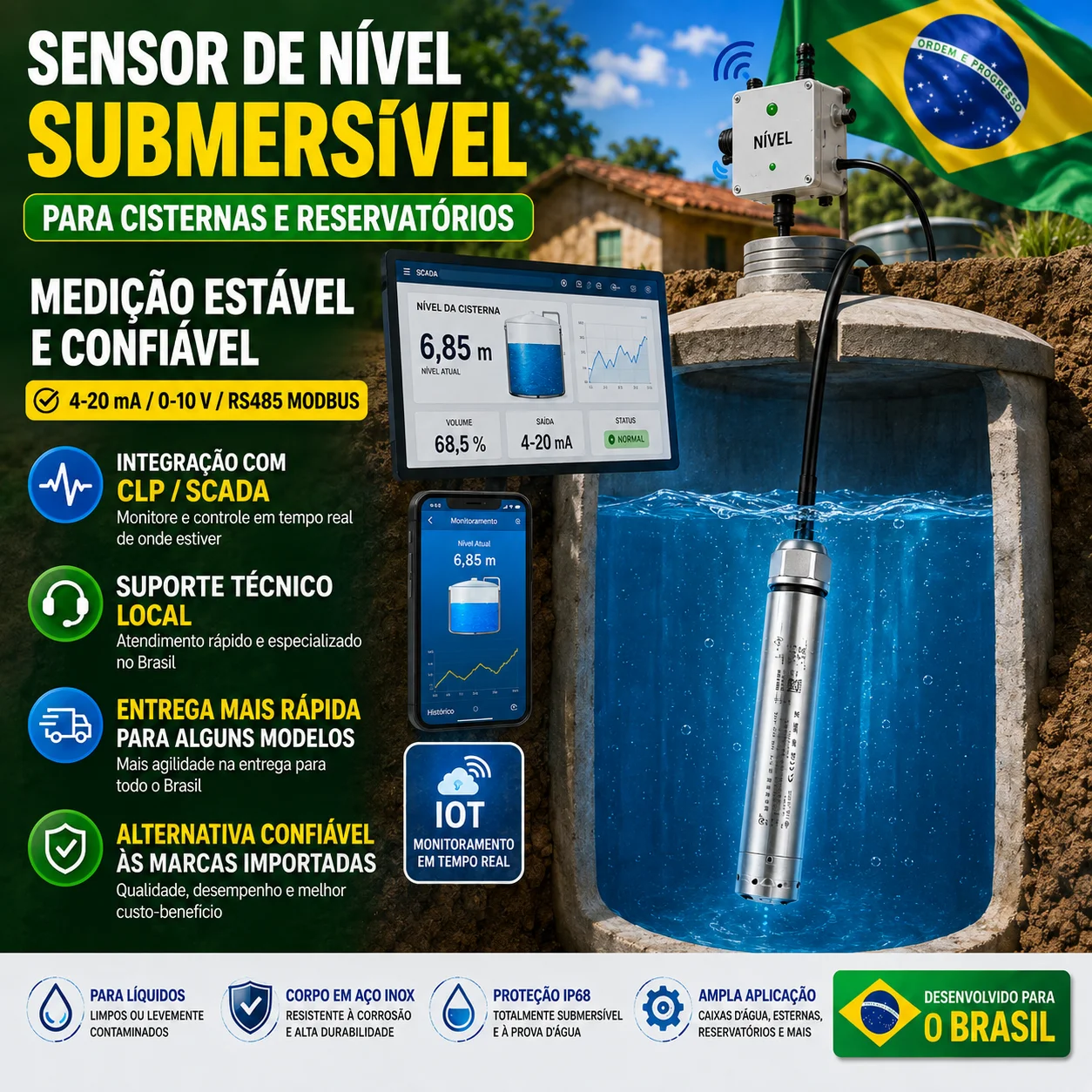 submersible-water-level-sensor-4-20ma-liquid-hydrostatic-level-transmitter-0-10v-rs485-modbus-for-tanks-rivers-and-lakes