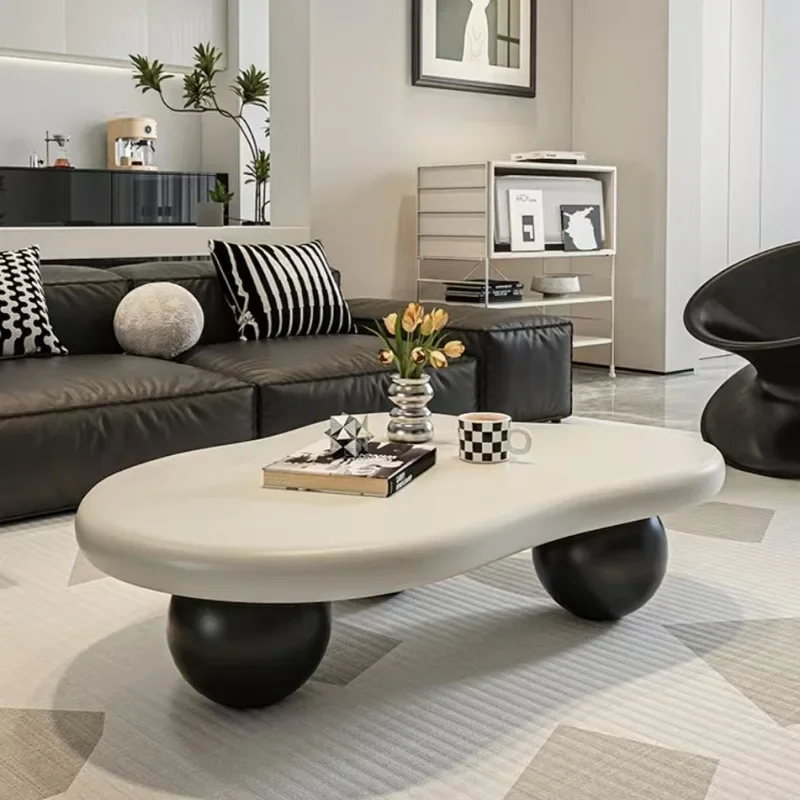 

New French Cloud Cream Style Coffee Table Modern Simple Living Room Furniture Creative Design Modern Coffee Table