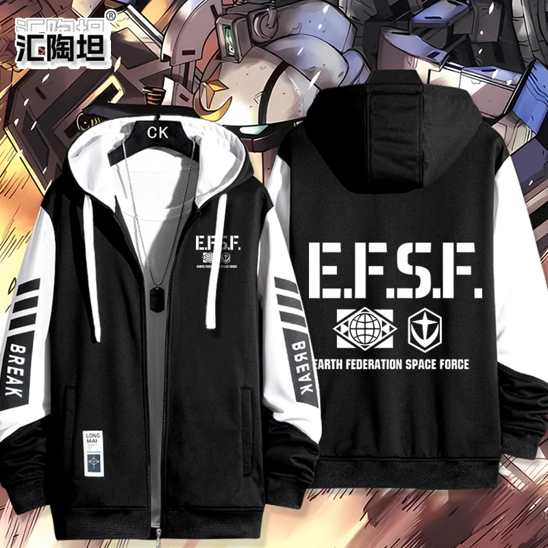 

Толстовка-куртка ex Hoodie Jaet EFSF2 Collab свободного кроя из полиэстера, нейлона и композитного волокна с длинными рукавами на молнии, повседневная верхняя одежда