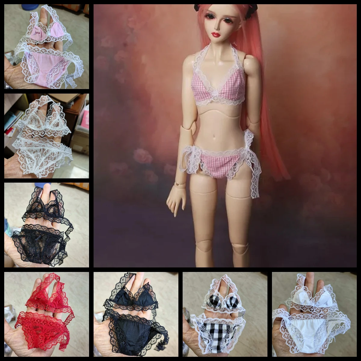 1/3 여성 속옷 브래지어 속옷 정장, 1/4 소녀, aod dod msd bjd 인형, SZ001, SD10