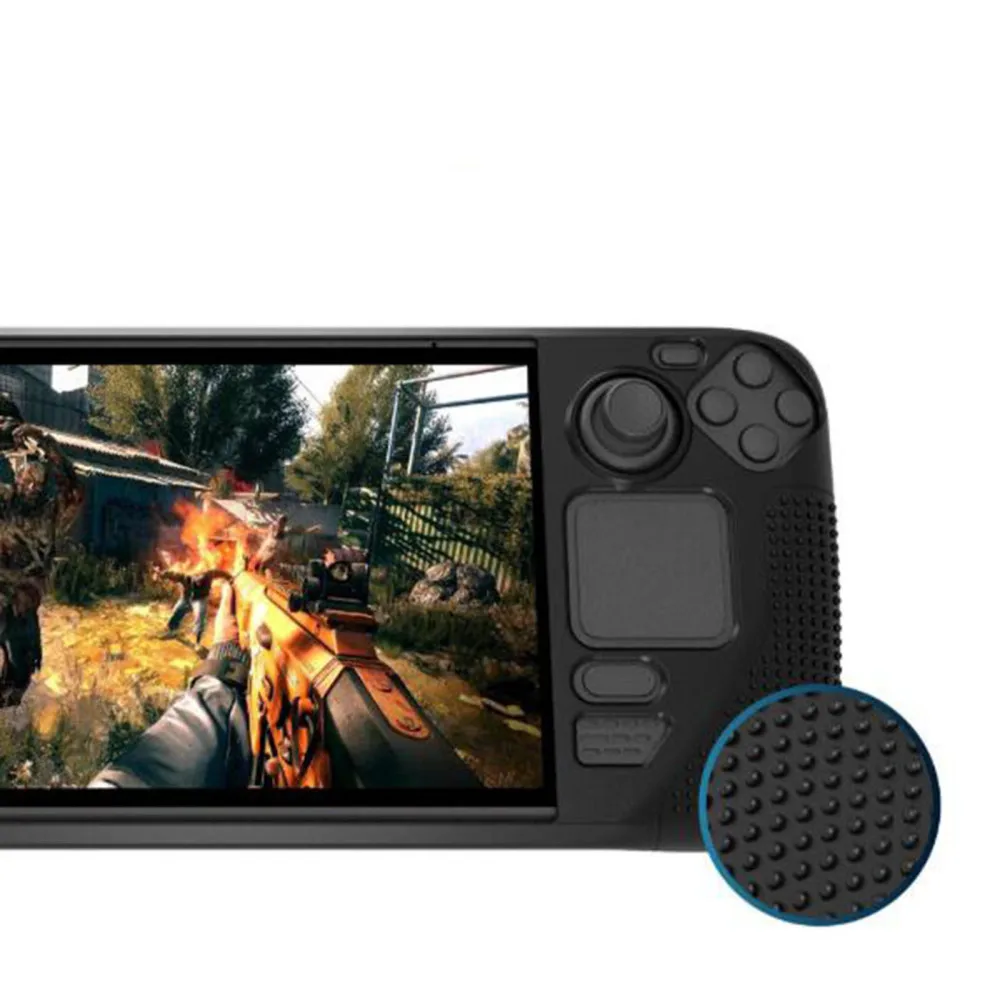 Para vapor deck game console dedicado silicone capa protetora anti-deslizamento de borracha macia gamepad protetor de volta caso