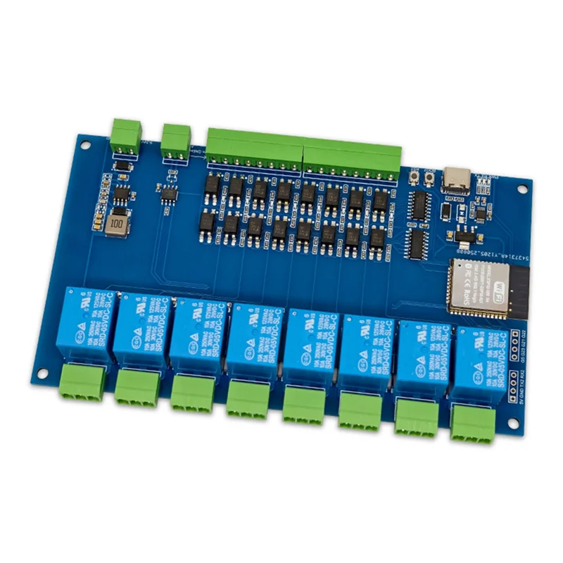 ESP32 RS485 Modbus 8-Kanal-Relaismodul 9-24 V TYPE-C mit WIFI-Bluetooth-Unterstützung für Fernbedienungsanwendungen