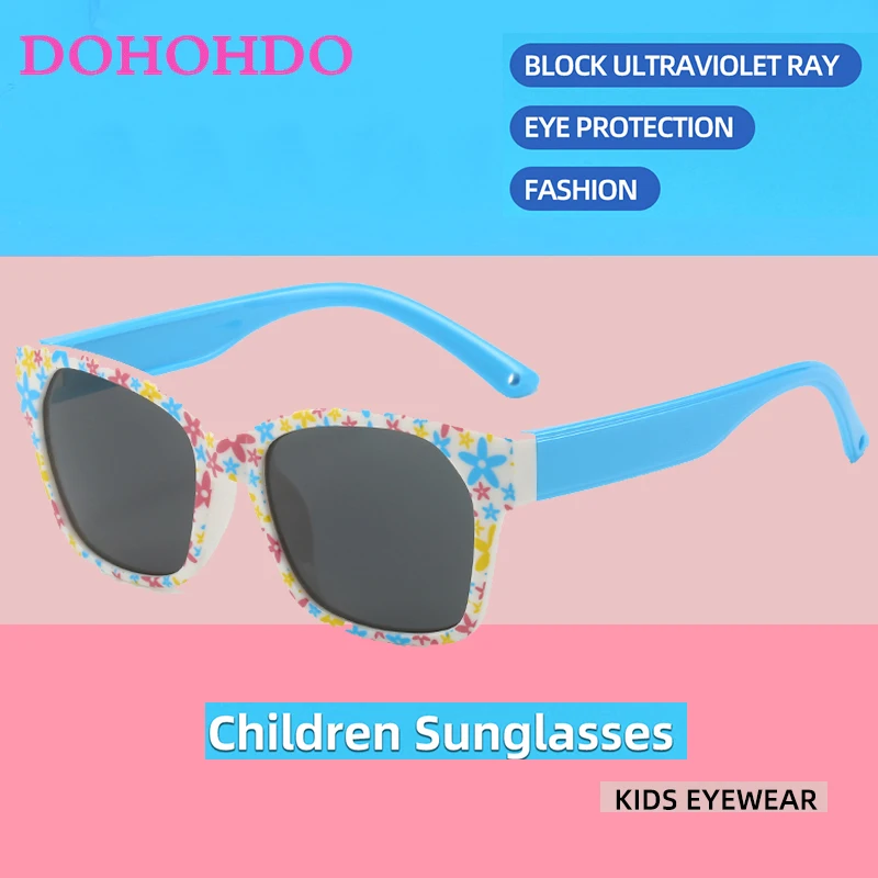 

Kids Square Fashion Sunglasses 2025 Summer Children Sun Glasses Cute Flowers Sun Shades Eyewear For 3-12 Years Boys Girls UV400