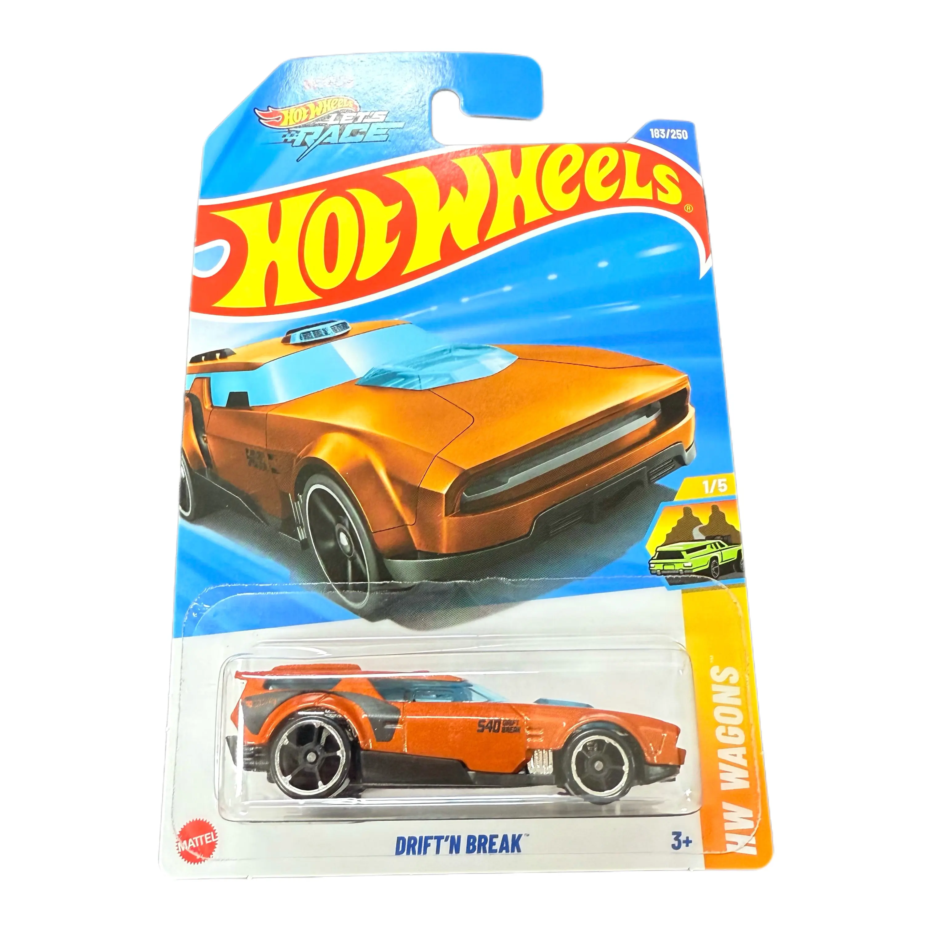 

Металлическая литая модель игрушечного автомобиля Hot Wheels 2025 Drift'n Break Orange, масштаб 1:64
