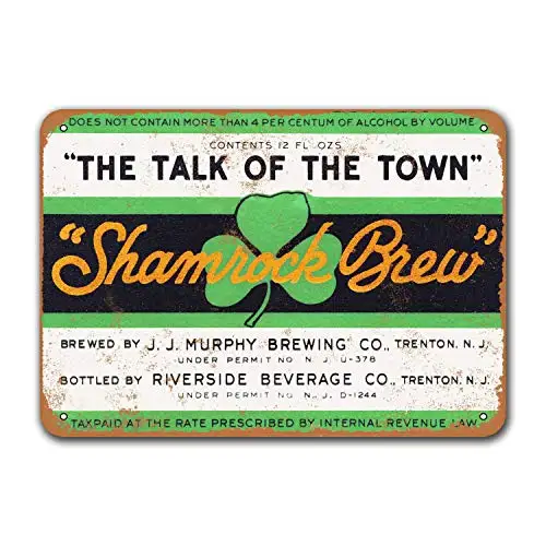 

Retro Metal Tin Sign 1933 Murphy Shamrock Brew Beer Signs, Plaque Poster for Bar Pub Garage Man cave Wall Decor 8x12 inch