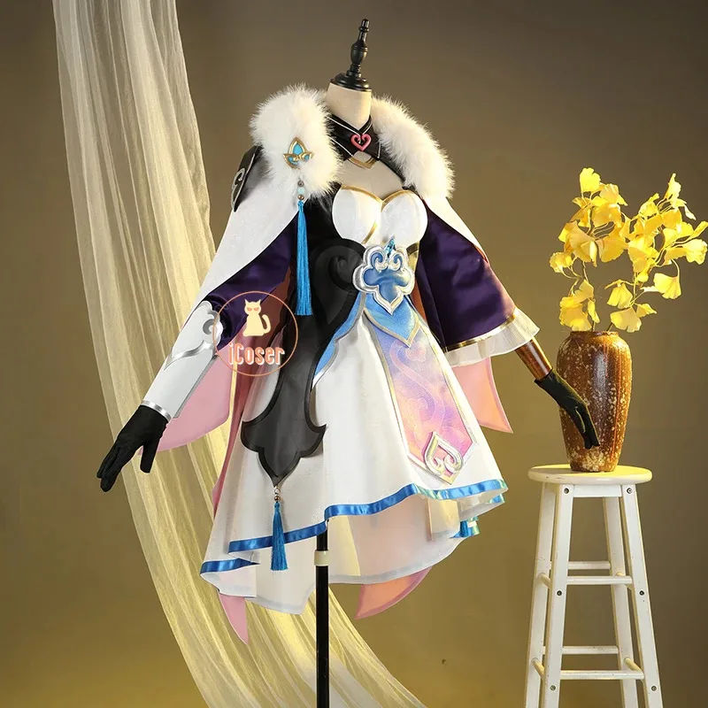 

Honkai Star Rail Baiheng Косплей Костюм Парик Платье Игровая Униформа Плащ High-Cloud Quintet Хэллоуин Вечеринка для Женщин Реквизит iCosera