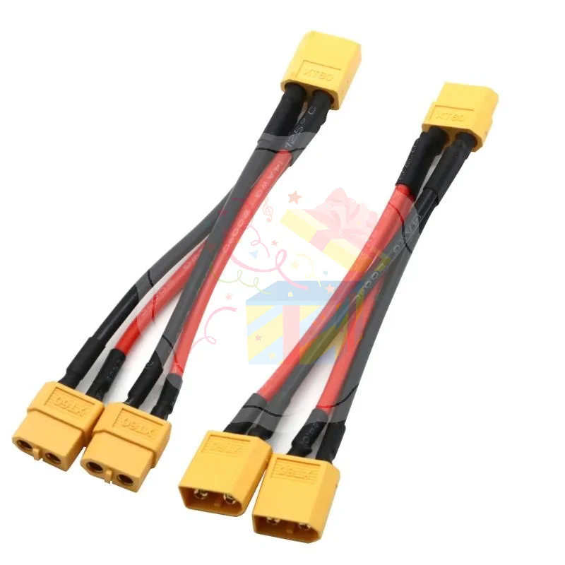XT60 Parallel Battery Connector Male/Female Cable Dual Extension Y Splitter/ 3-Way 14AWG Silicone Wire For RC Battery Motor