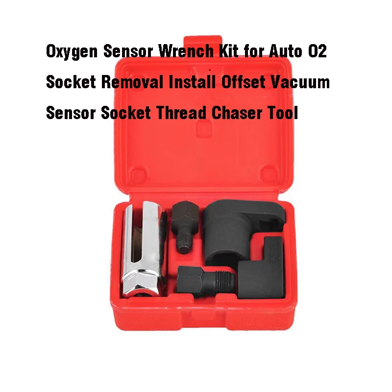 

5pcs Oxygen Sensor Wrench Kit Thread Chaser Tool Fit for Auto O2 Socket Removal Install Offset Vacuum Sensor Socket