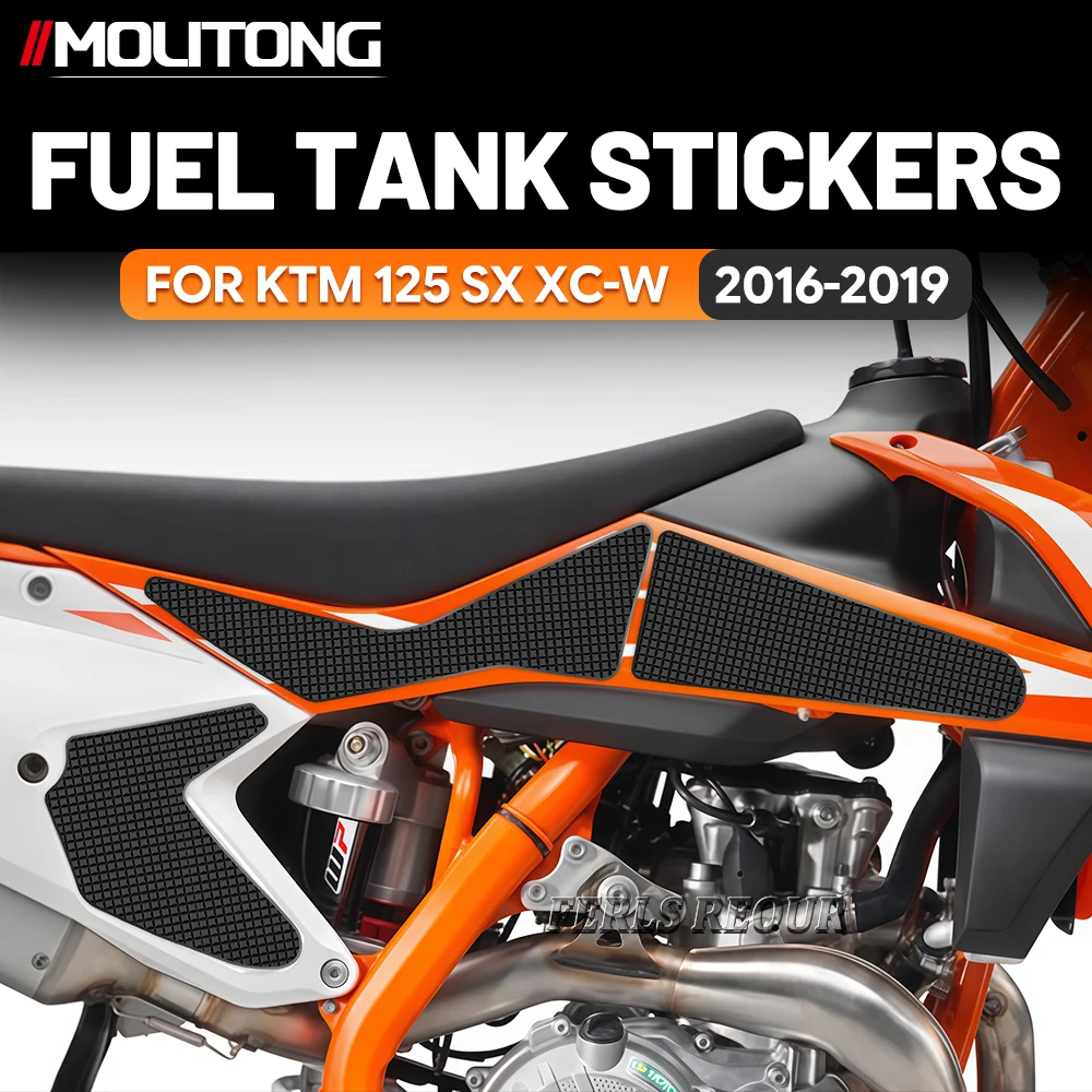 

Защитная накладка на бак для мотоцикла KTM 125 SX XC-W 2016-2019, резиновая, черная, противоскользящая, от царапин, наклейка-деколь на топливный бак