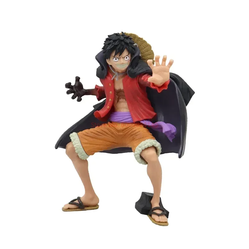 Figura de Anime de una pieza de dibujos animados, Gk Monkey D. Capa de Luffy para niños, traje de combate, decoración en cuclillas, juguetes de Pvc, adornos de escritorio, regalo