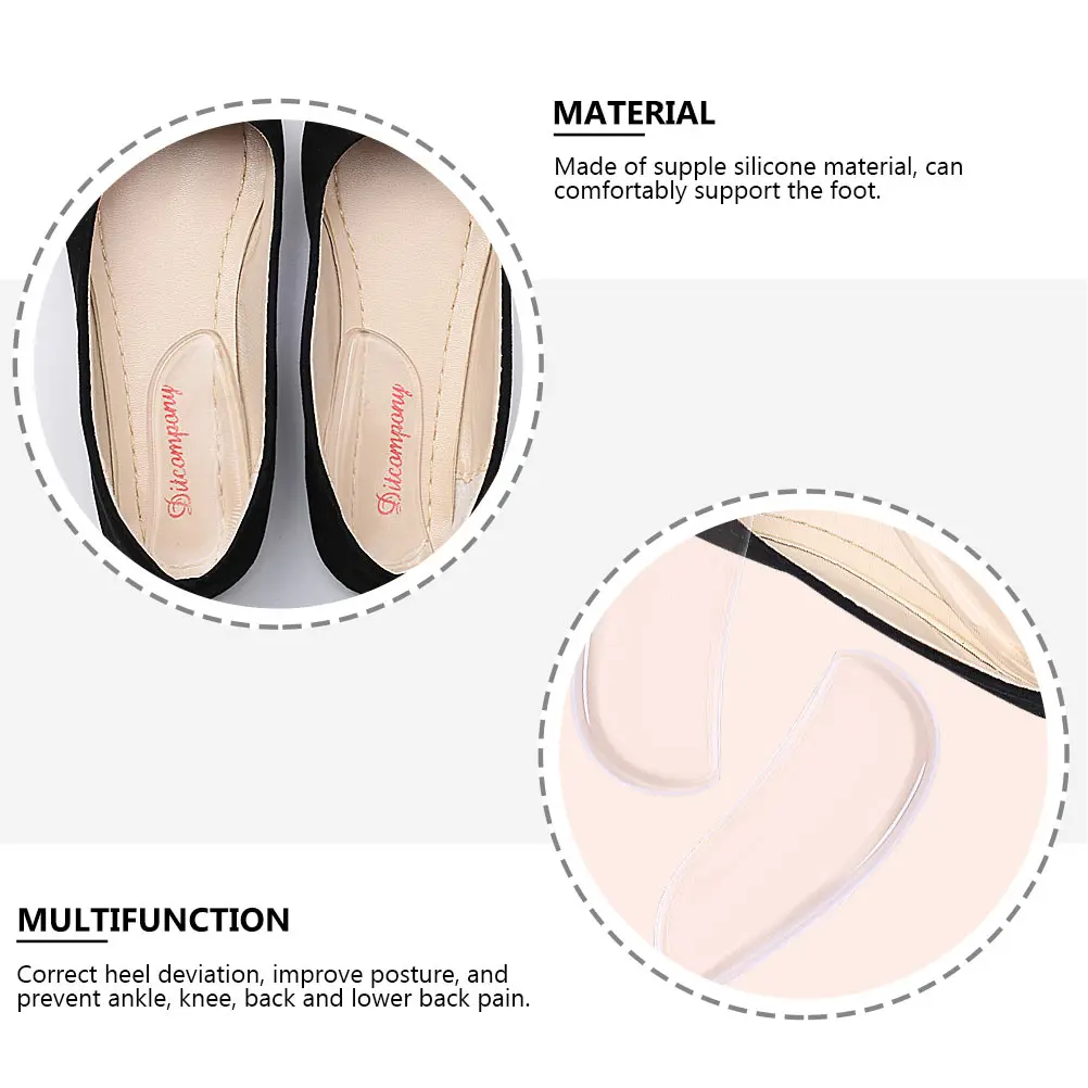 

4 Pairs SelfAdhesive Orthopedic Insoles Gel Heel Cups Arch Support Flatfoot Corrector Inserts