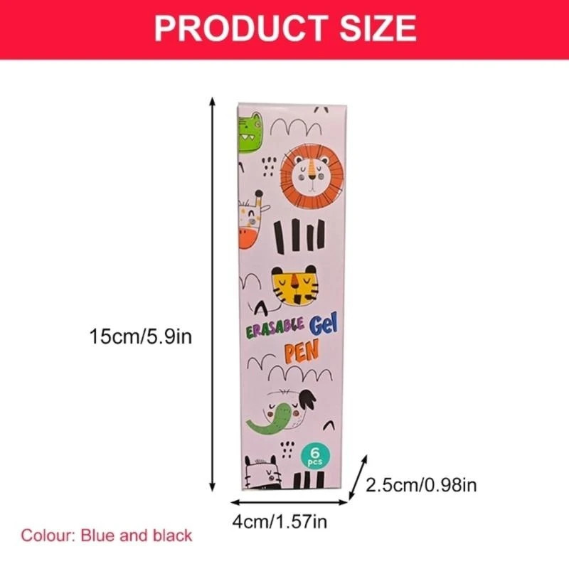 6 шт./компл., мягкие гелевые чернила, стираемая ручка, гелевая ручка с мультяшной тематикой для школы и офиса, 40JB