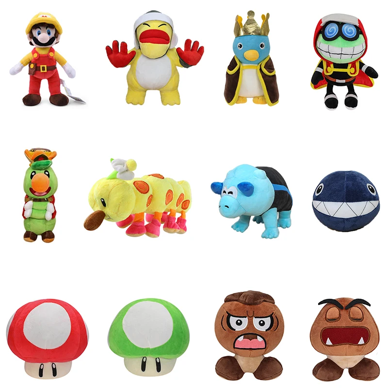 Shova Bulrush 마리오 봉제 장난감, 곰바 체인, 쿵푸, 캐터필러, 펭귄, 봉제 인형, 마리오 브라더스, 애니메이션 인기 기념품 선물, 신제품 