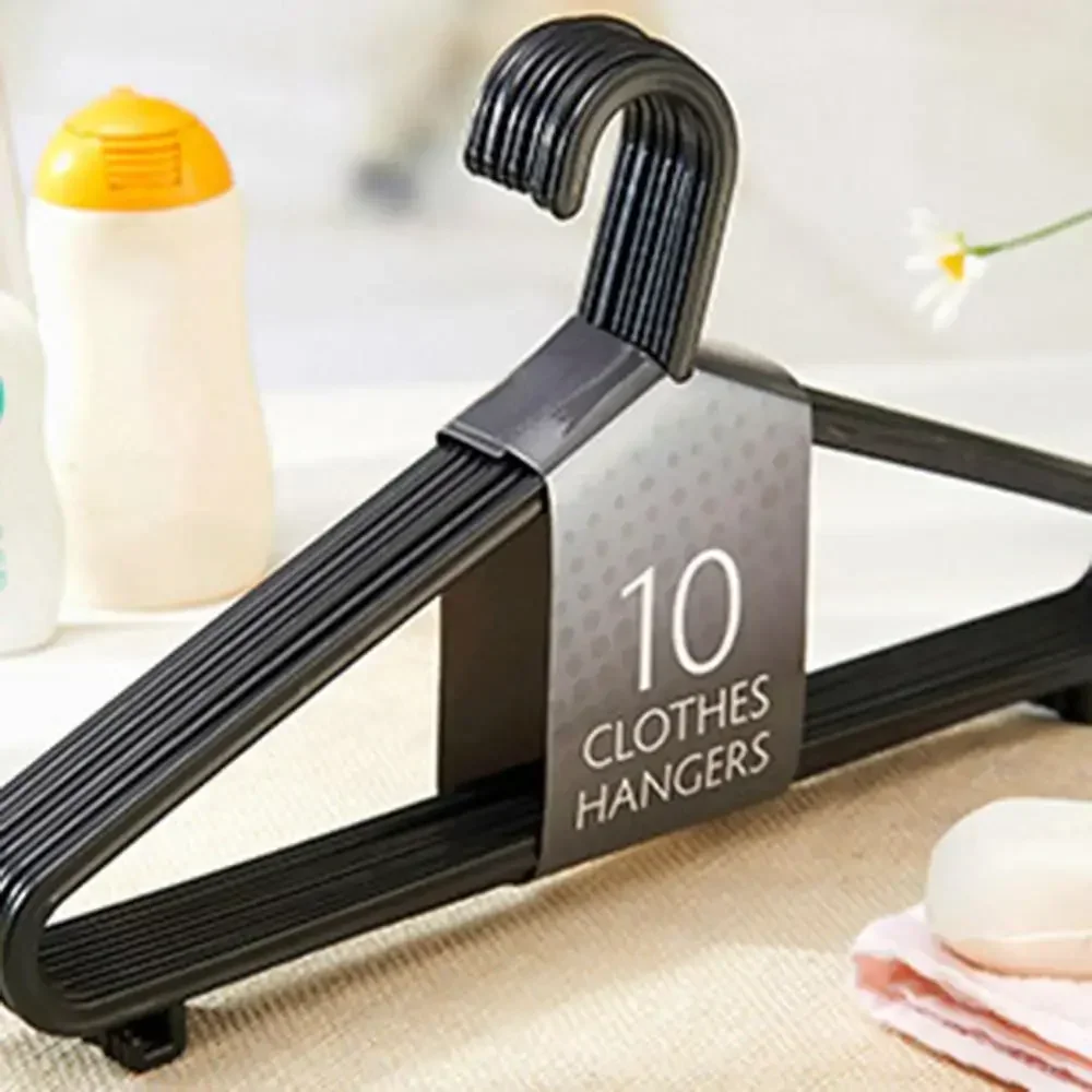 10pcs Adult PlasticsClothe Hanging Rack Clothing Hanger Non-Slip Dry Portable Household Clothe DressOrganizer Closet Space Saver