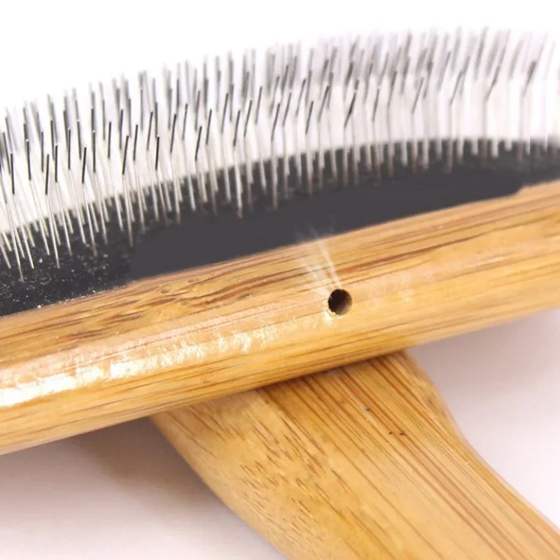 Brosse de toilettage en bois pour animaux de compagnie, peigne pour chien, épilation des poils de chat, ouverture du nœud, massage, accessoires pour animaux de compagnie