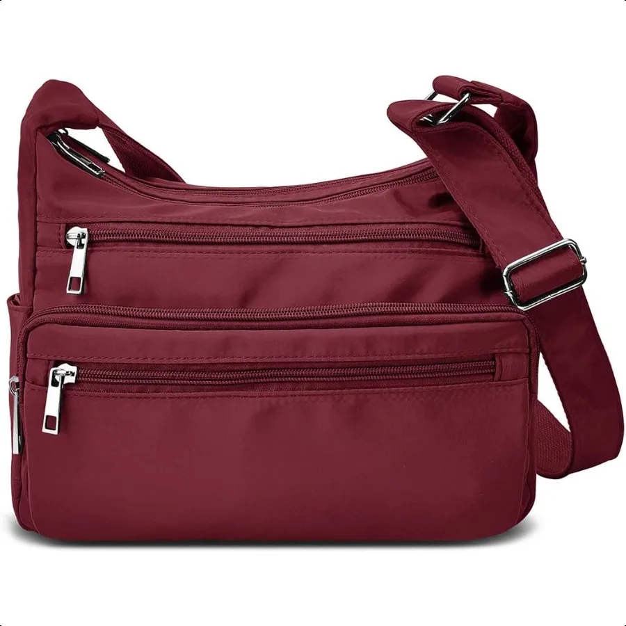 

VOLGANIK ROCK RFID Purses for Women Fabric Nylon Multi Pocket Crossbody Bag Ladies Travel Handbag