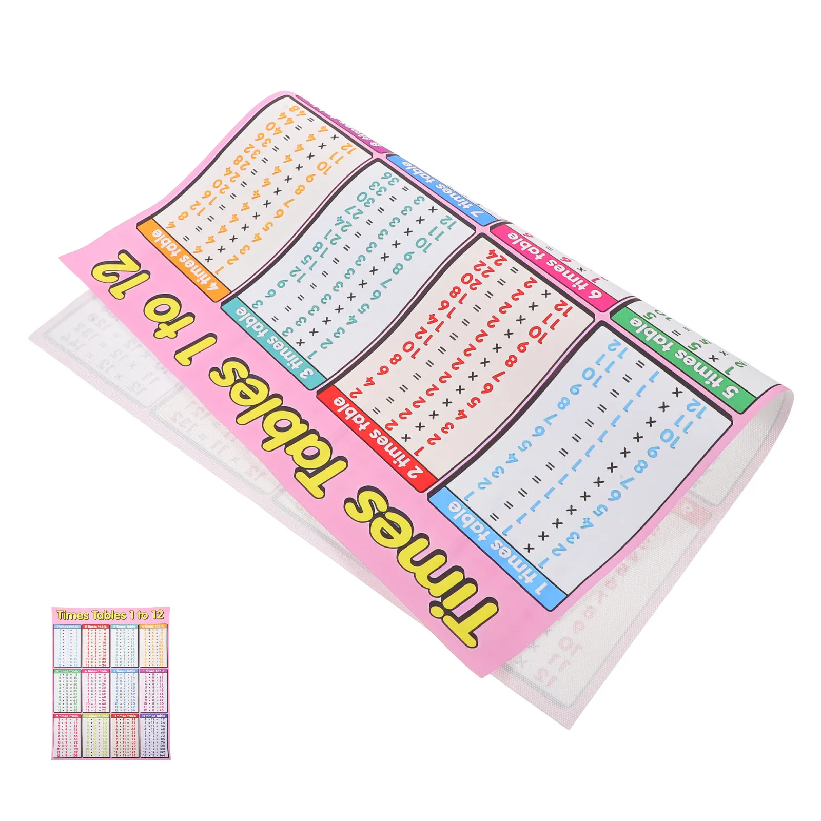 

Плакаты с таблицей умножения 1-12, большие ламинированные математические плакаты, яркие настенные таблицы для класса, обучающие таблицы для детей, дошкольное образование